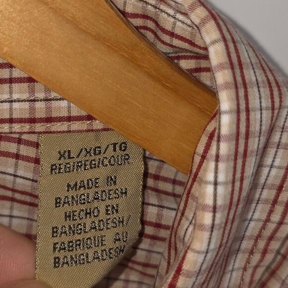 Wrangler Western Shirt XL Classics Rust Copper Plaid Long Sleeve Button Down - Picture 8 of 12